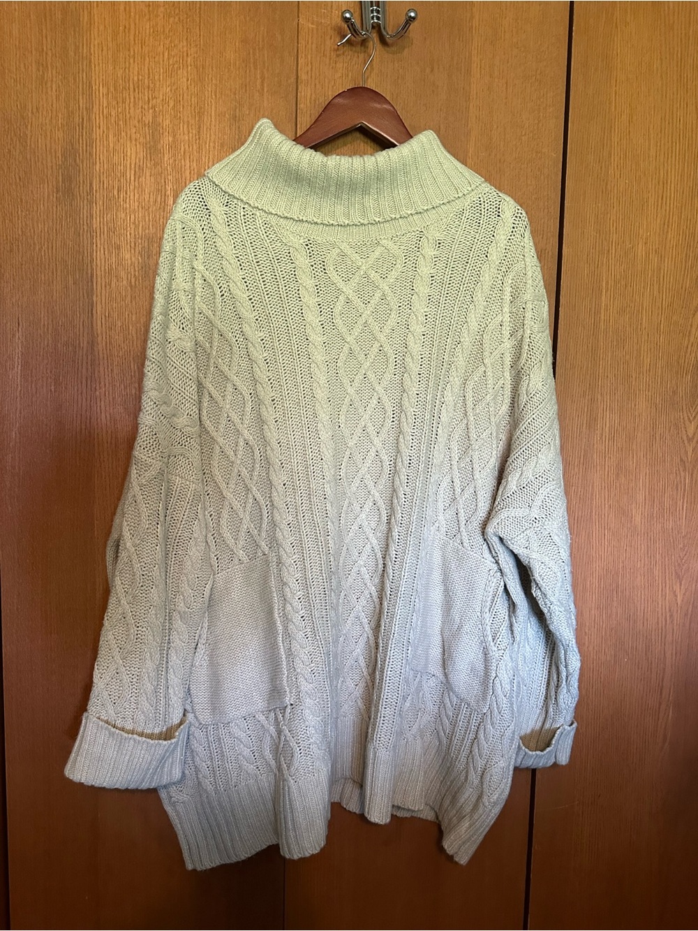 Cream Cable Knit Turtleneck Sweater